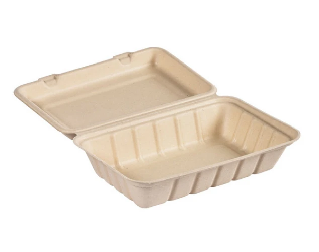 Menübox aus Bagasse mit Klappdeckel