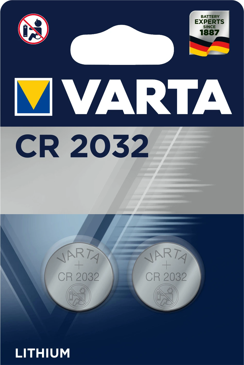 VARTA Knopfbatterie Lithium CR2032, 3V (2x)