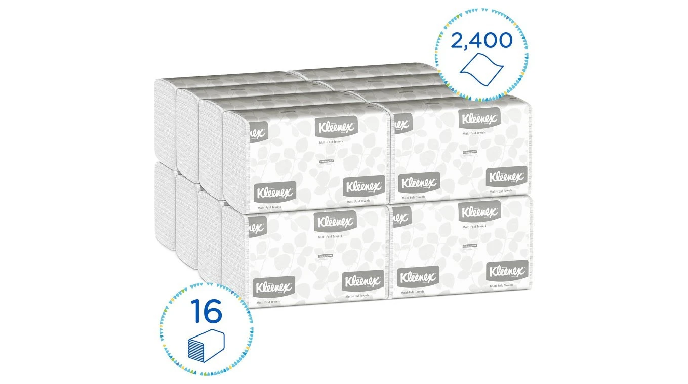 KLEENEX Essuie-mains en papier Multifold pilage Z, 1 couche, blanc