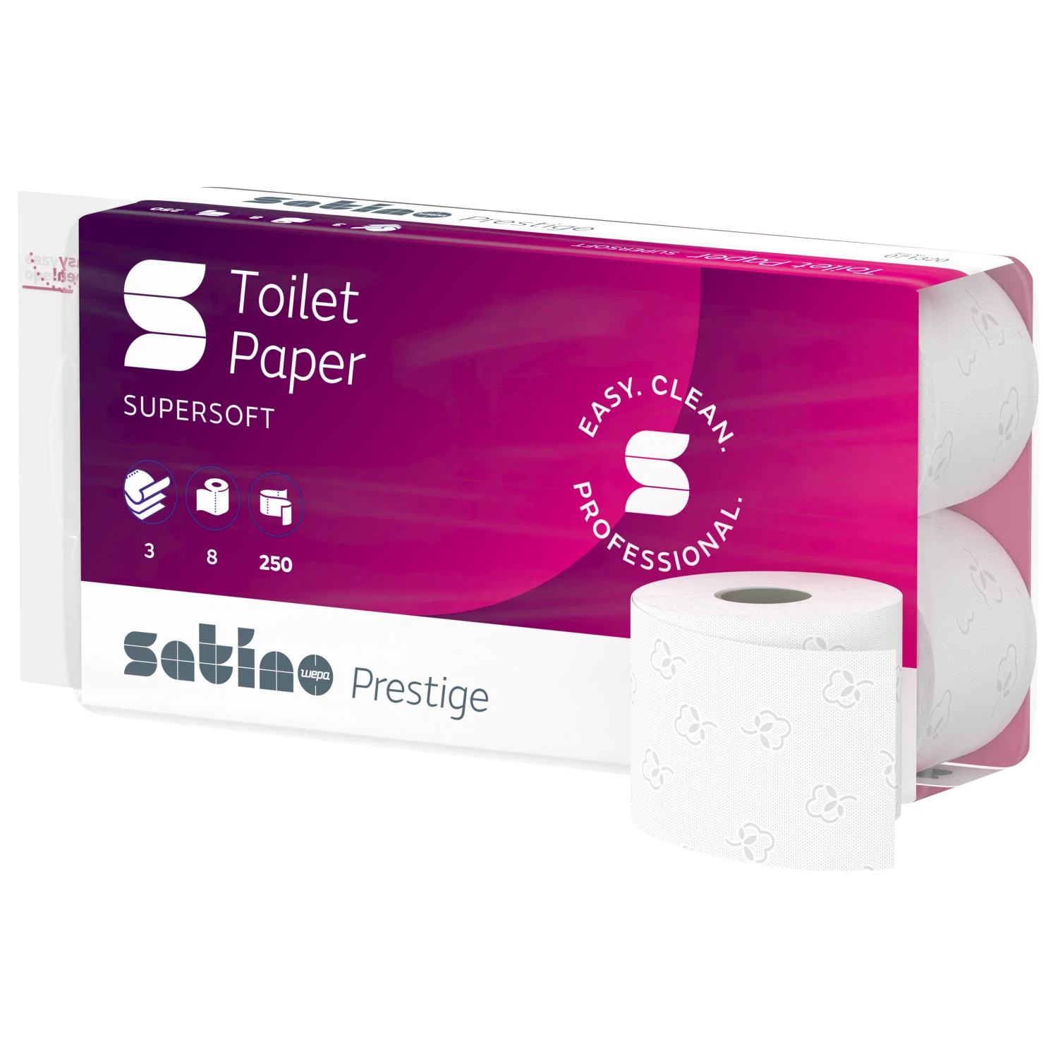 SATINO Papier toilette Prestige 3 couches, 8 rouleaux