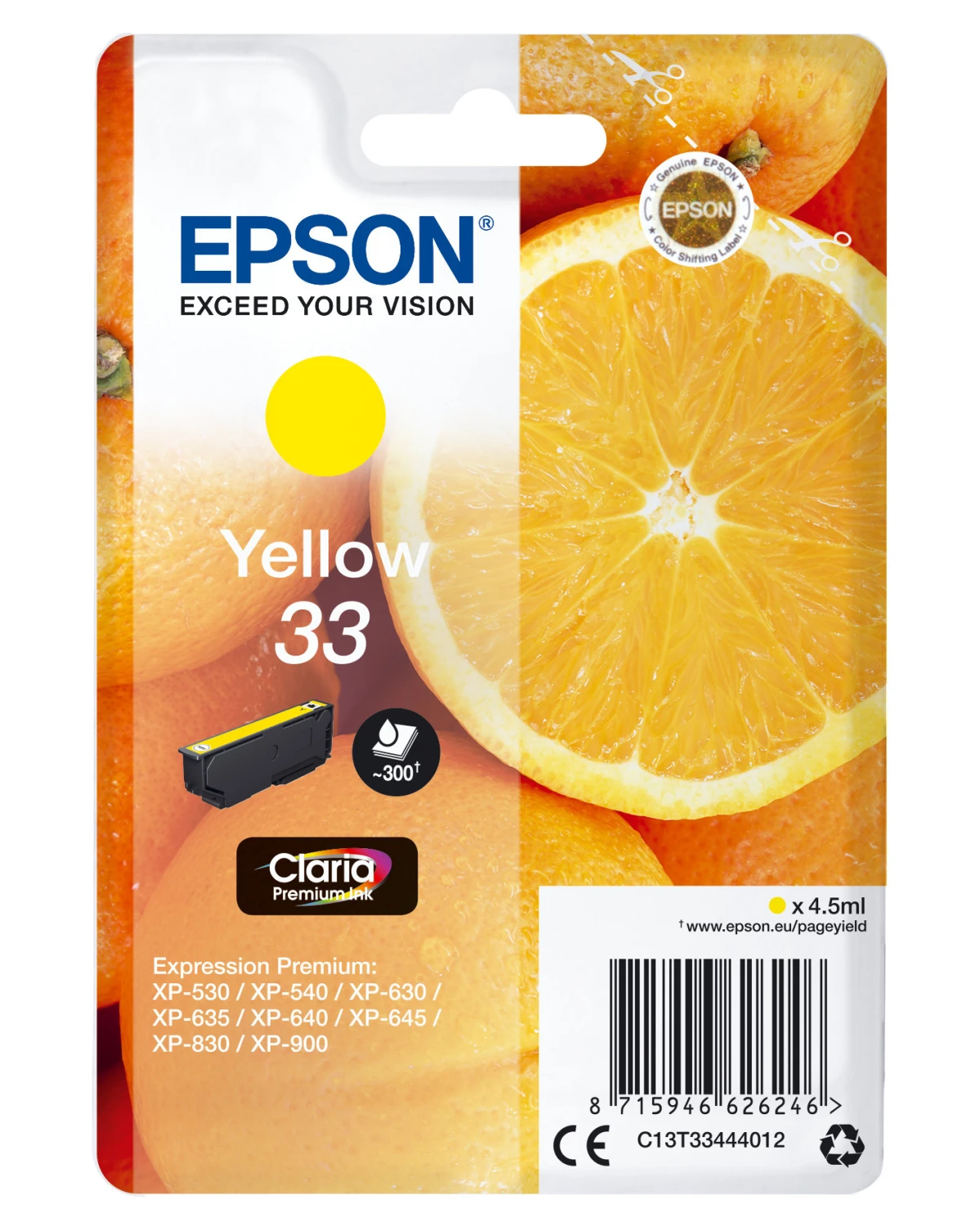EPSON 33 Tintenpatrone gelb