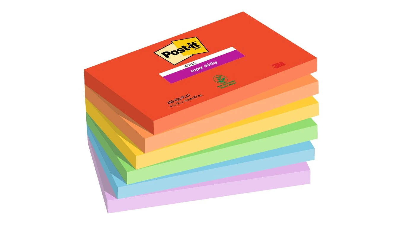 POST-IT Haftnotizen Super Sticky Playful Collection 6 x 90 Blatt