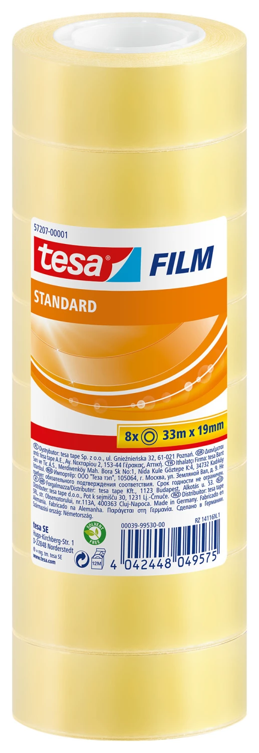 TESA Ruban adhésive Standard 33 m x 15 mm (8x)
