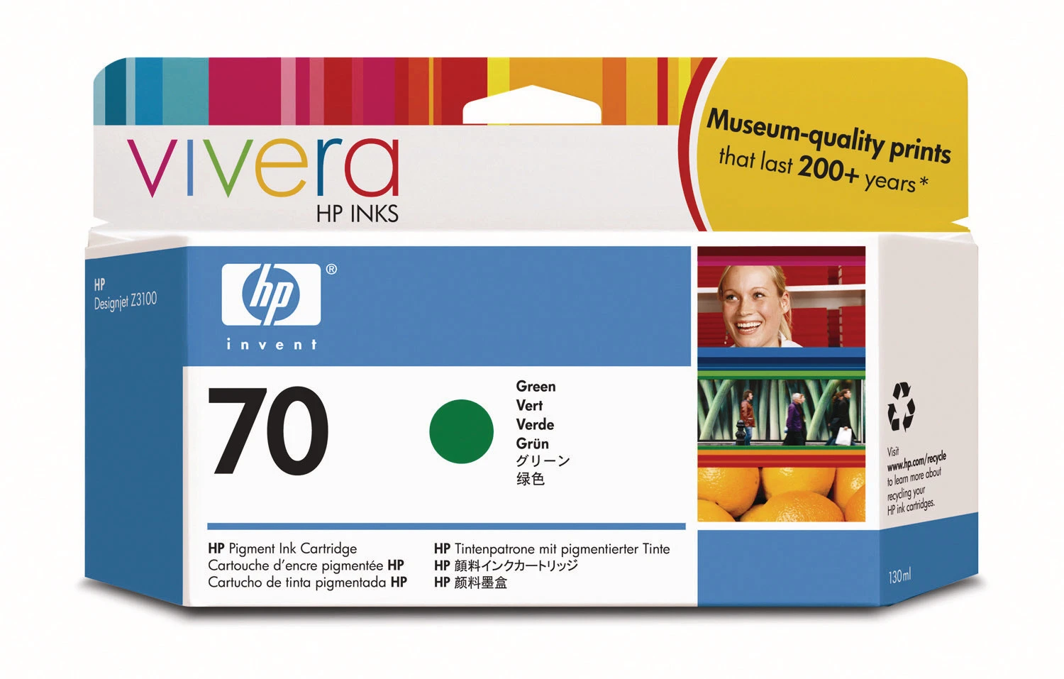 HP 70 Tintenpatrone grün