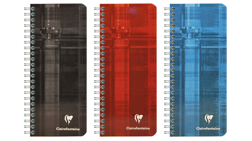 CLAIREFONTAINE Carnet spirale assorti 8,5 x 20 mm