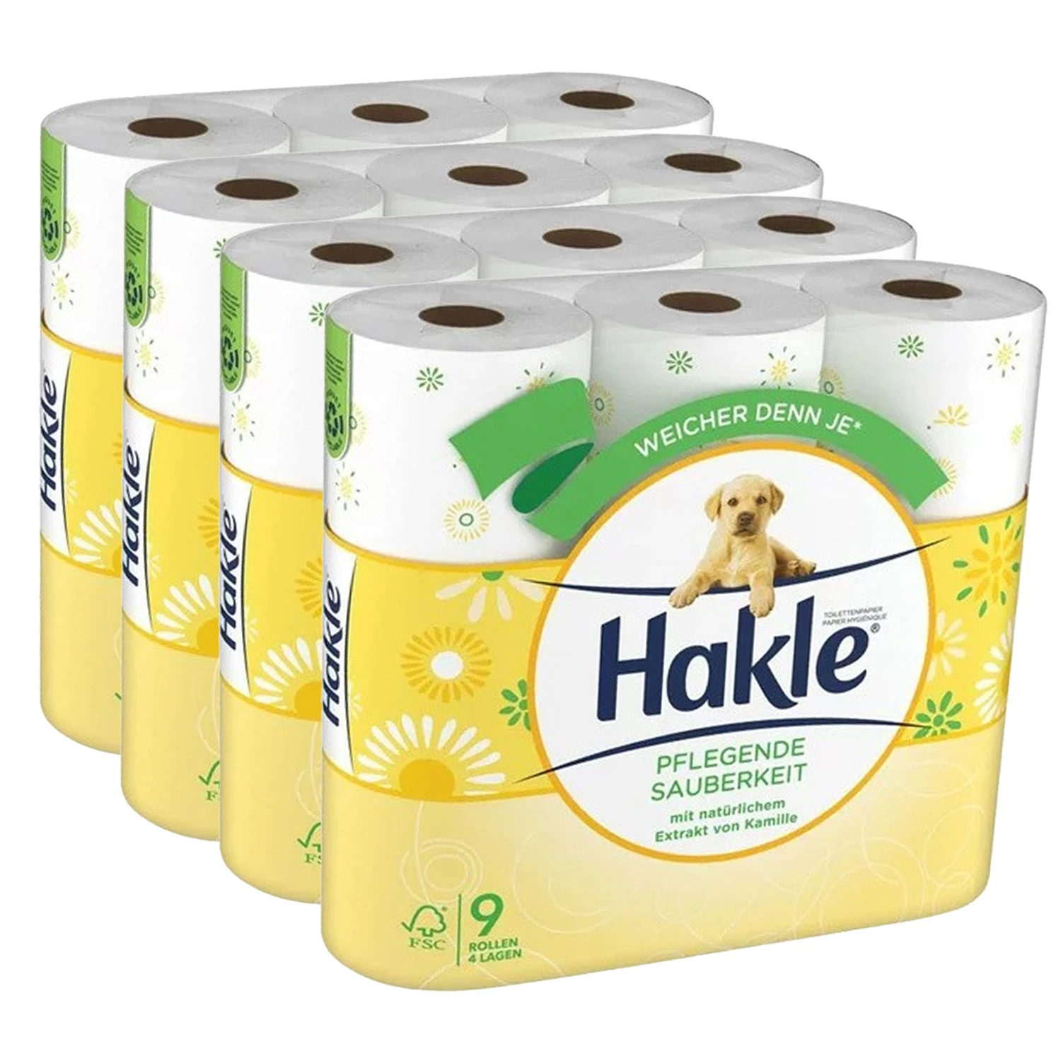 HAKLE Papier toilette Propreté Traitante 4 couches, 36 rouleaux