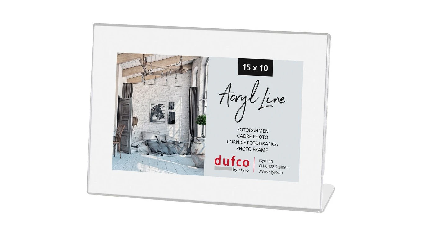 DUFCO Cadre photo "Acryl Line" en plastique 15 x 10 cm