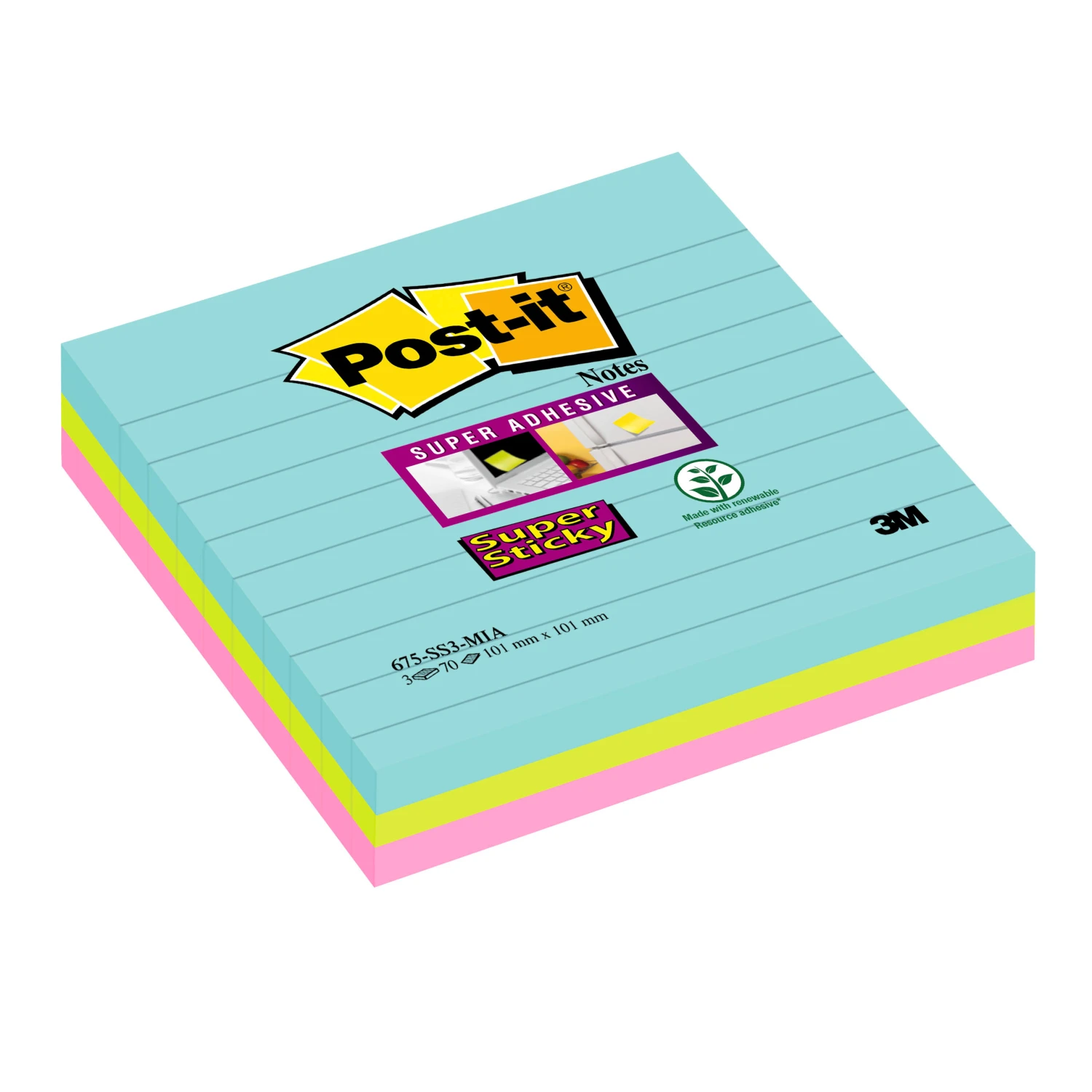 POST-IT Super Sticky Haftnotizen Cosmic Collection liniert