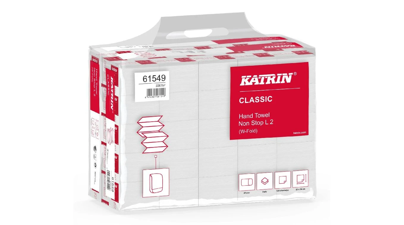 KATRIN Essuie-mains en papier Classic Non Stop L2, 2 couches, blanc