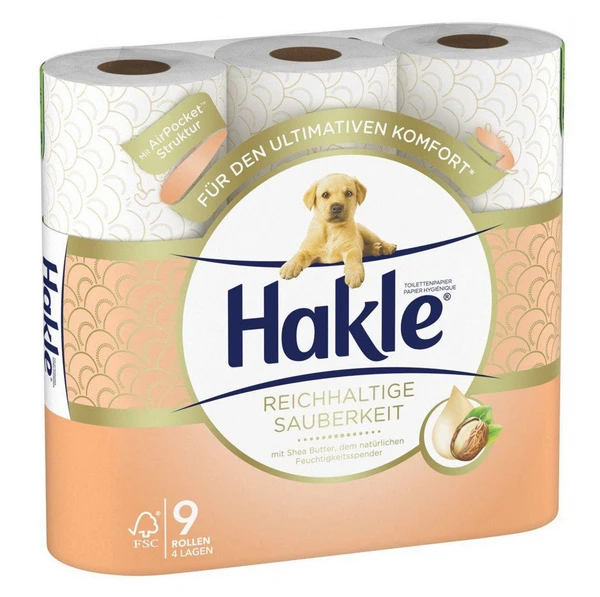 HAKLE Papier toilette Propreté Généreuse 4 couches, 36 rouleaux