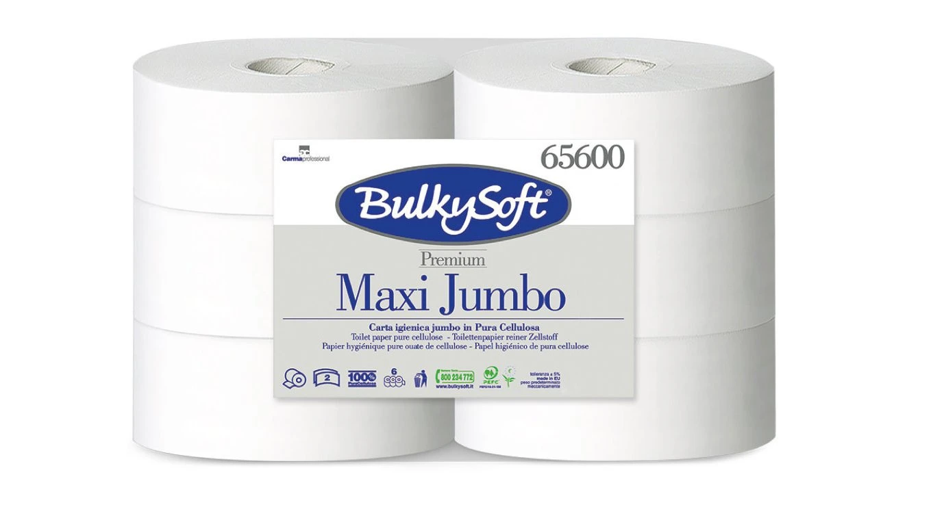 BULKYSOFT Papier toilette Premium Maxi Jumbo 2 couches, 6 rouleaux