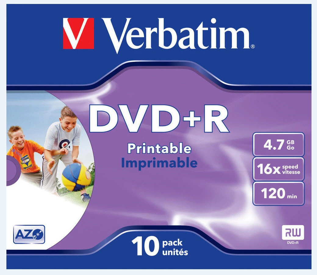 Verbatim 10-Pack DVD+R AZO 4.7GB bedruckbar
