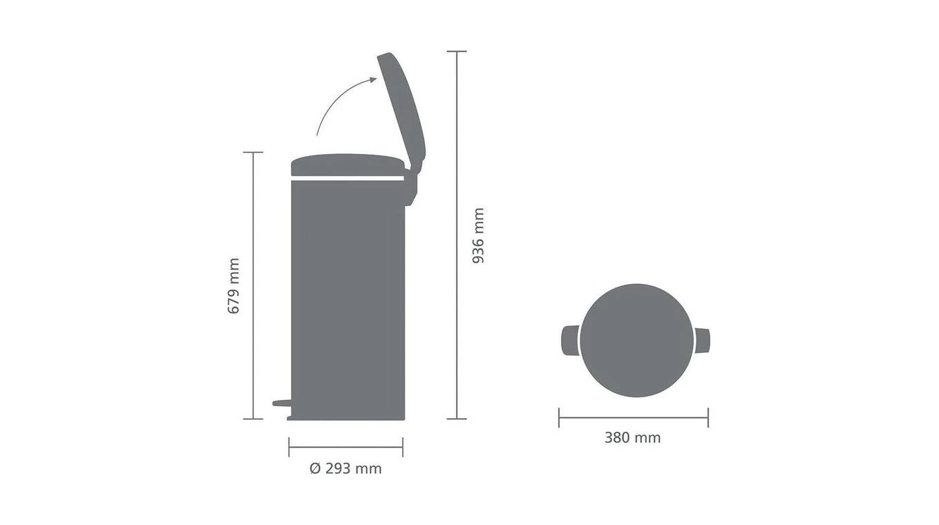 BRABANTIA Poubelle à pedale NewIcon 30 L