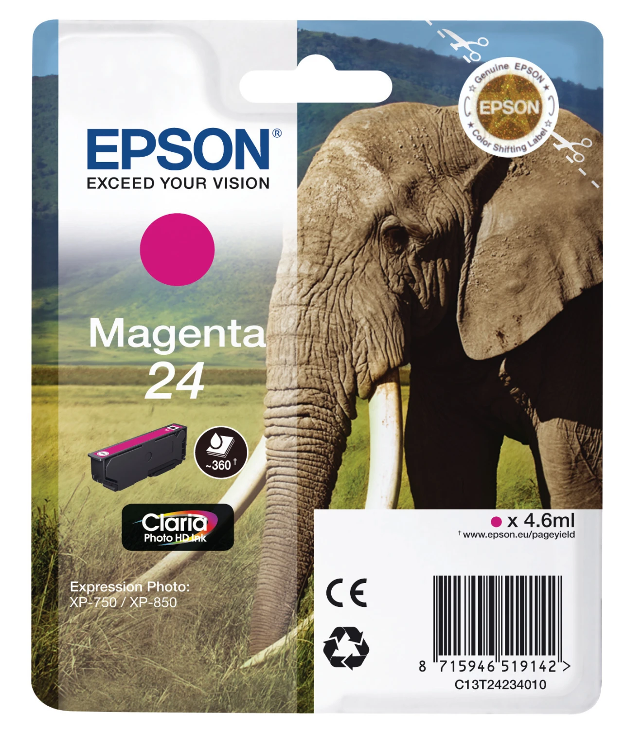 Epson Cartouche d'encre magenta (C13T24234010, T2423)