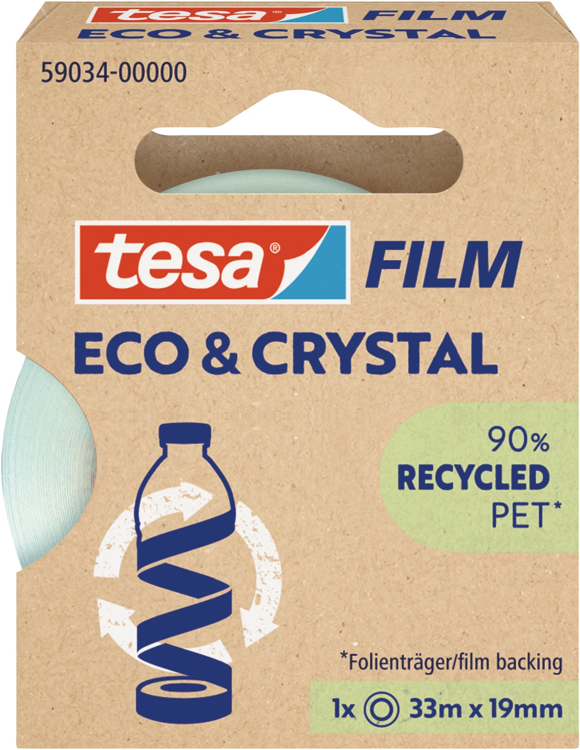 TESA Tesafilm Eco&Crystal Ruban adhésif 33m x 19mm, 1 pc.