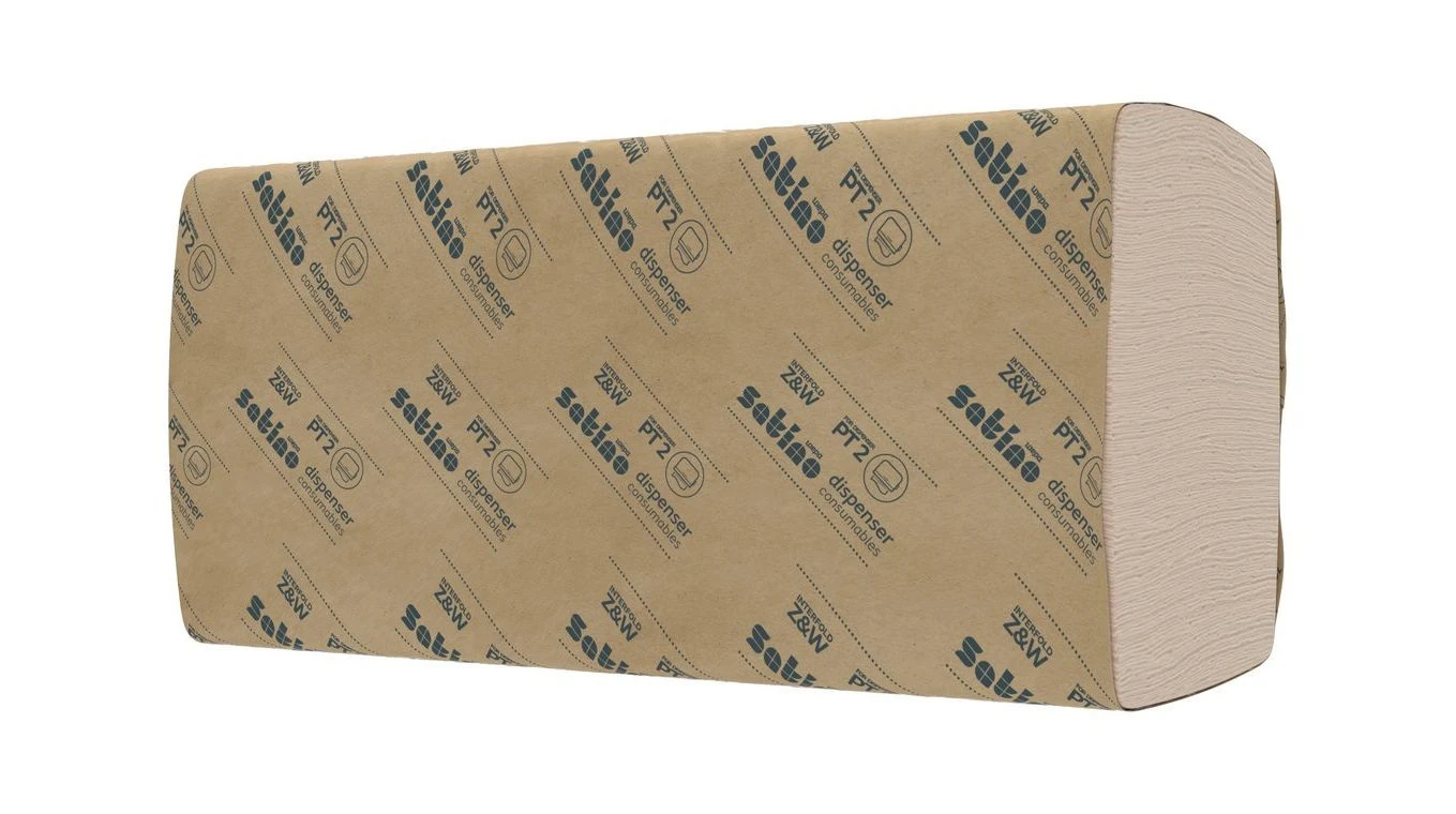 SATINO Essuie-mains en papier pliage Z, 2 couches, nature