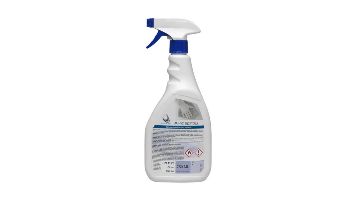 DENTIMED Flächendesinfektion Alkaspray Sprühflasche 750 ml