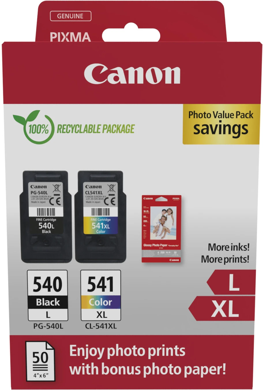 CANON 6443B006 Photo Value Pack L/XL CMYBK