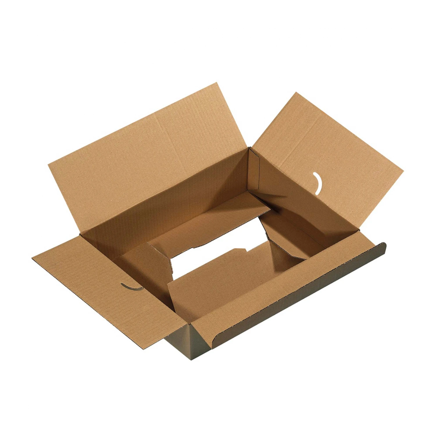 Cartons standard Euro-Modul à 2 cannelures, 574 x 379 x 430 mm, rainure supplémentaire à 270/360 mm, paquet de 20 pièces