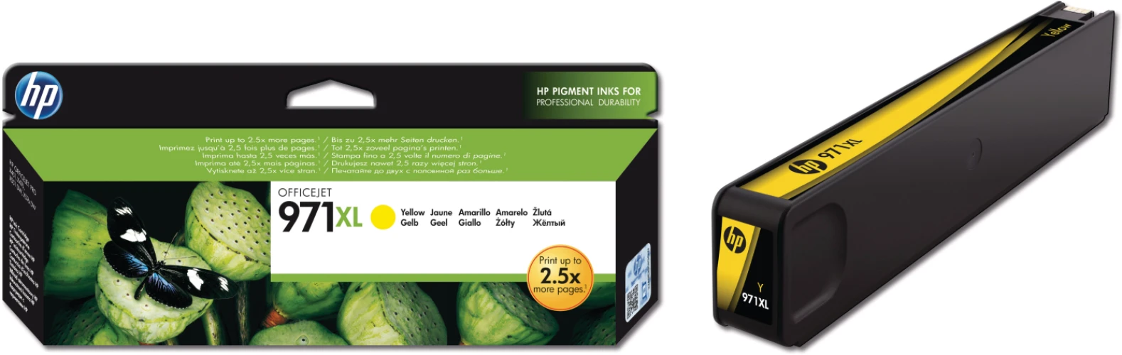 Hewlett Packard Cartouche d'encre jaune haute-capacité (CN628AE, 971XL)