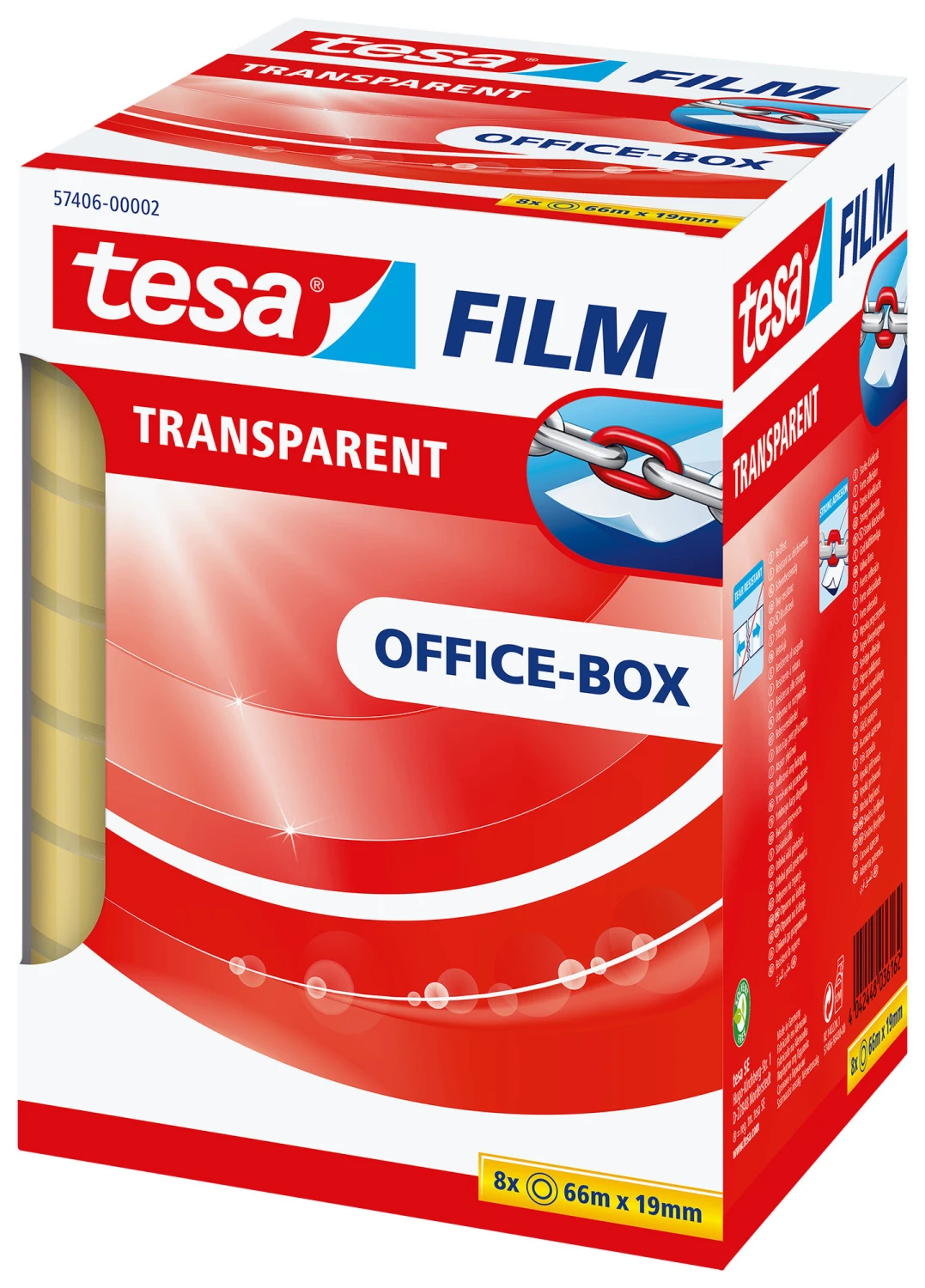 TESA Ruban adhésif transparent en boîte 66 m x 19 mm