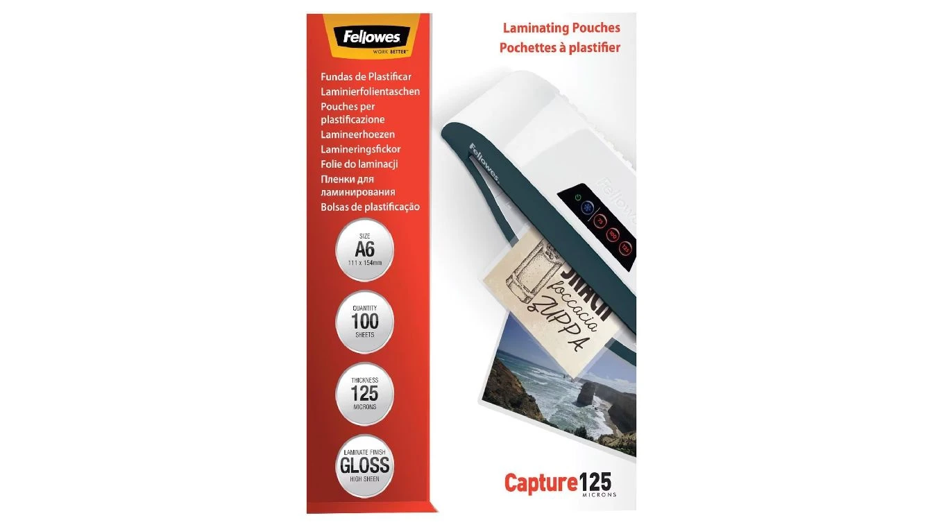 FELLOWES Pochettes de plastification A6, brillant, 125my