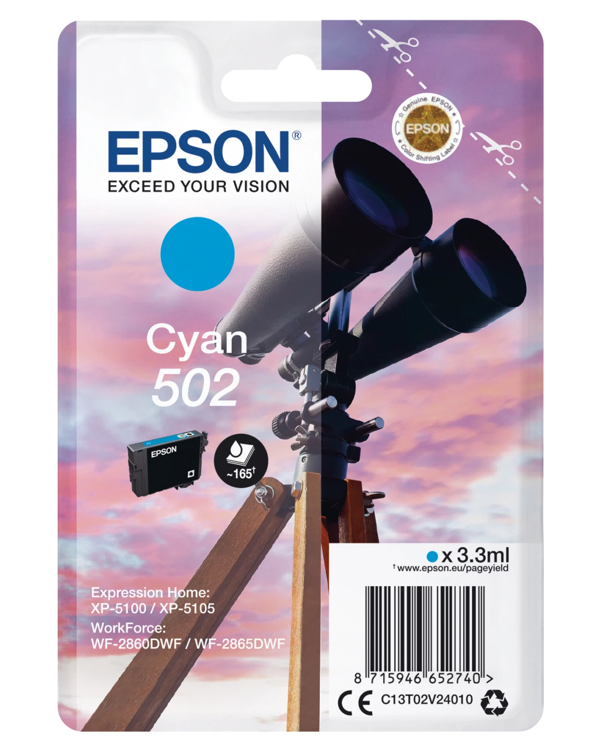 EPSON 502 Cartouche d'encre cyan