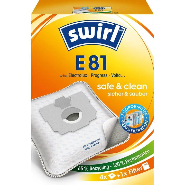SWIRL Sacs aspirateur E 81 EcoPor 4 pièces