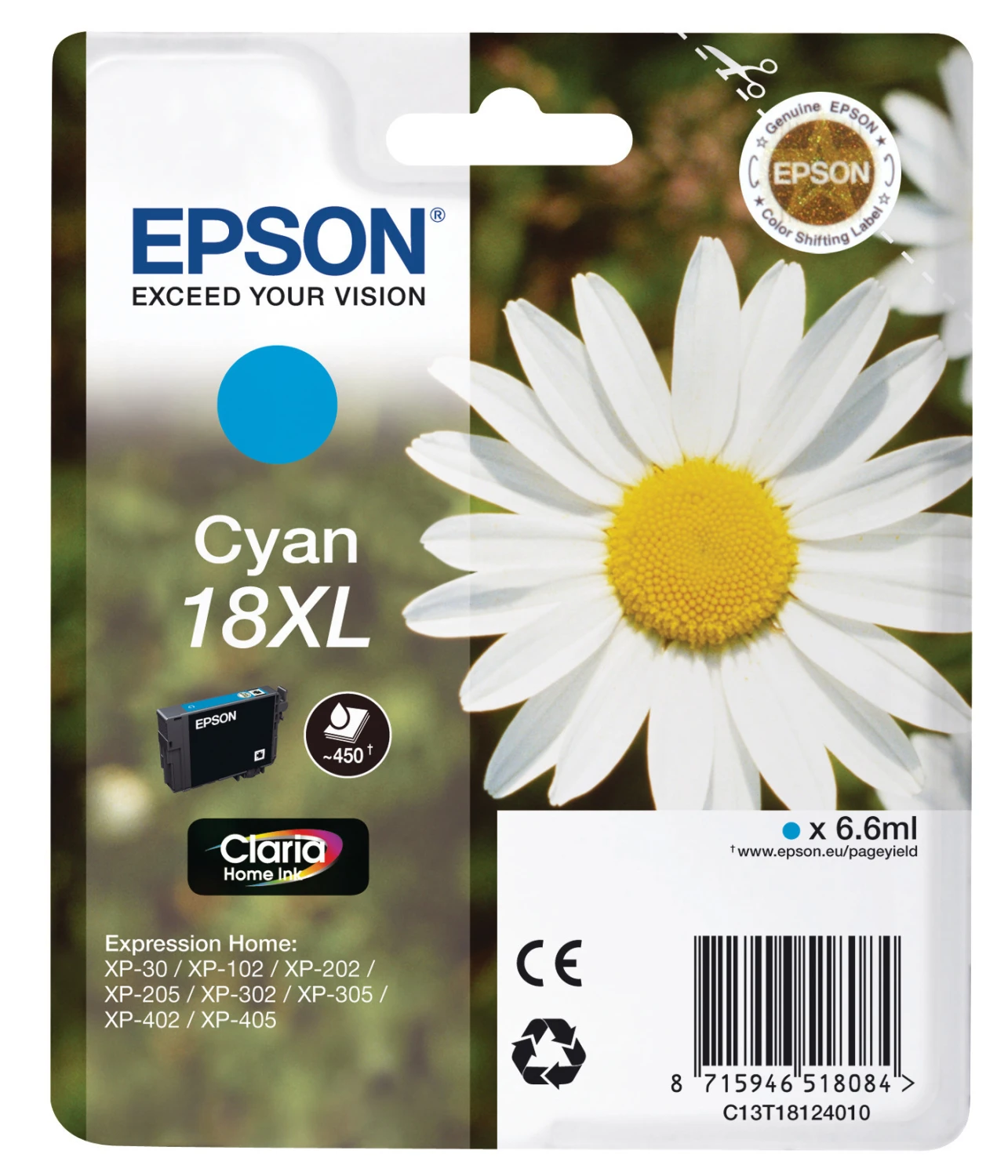 EPSON 18XL Tintenpatrone cyan