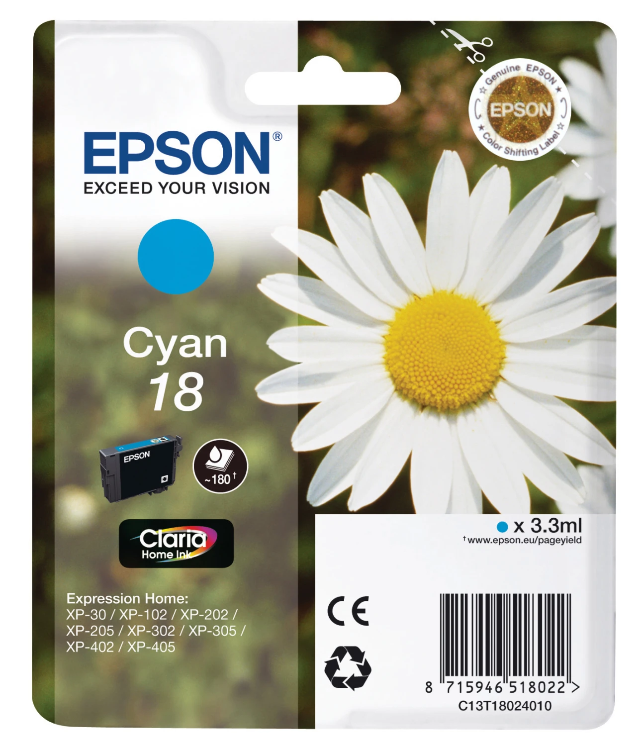 EPSON T180240 Tintenpatrone cyan