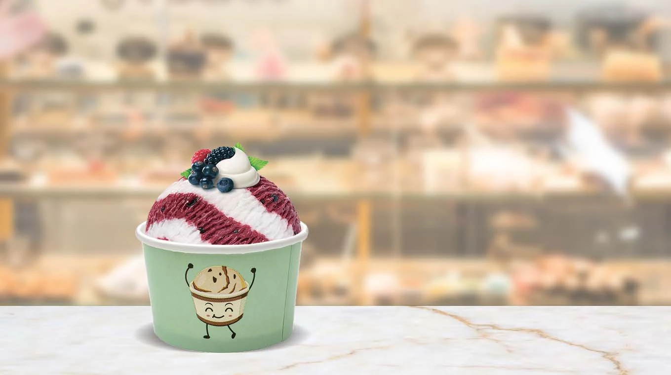 Gobelet à glace avec impression 100 ml, 50 pièces