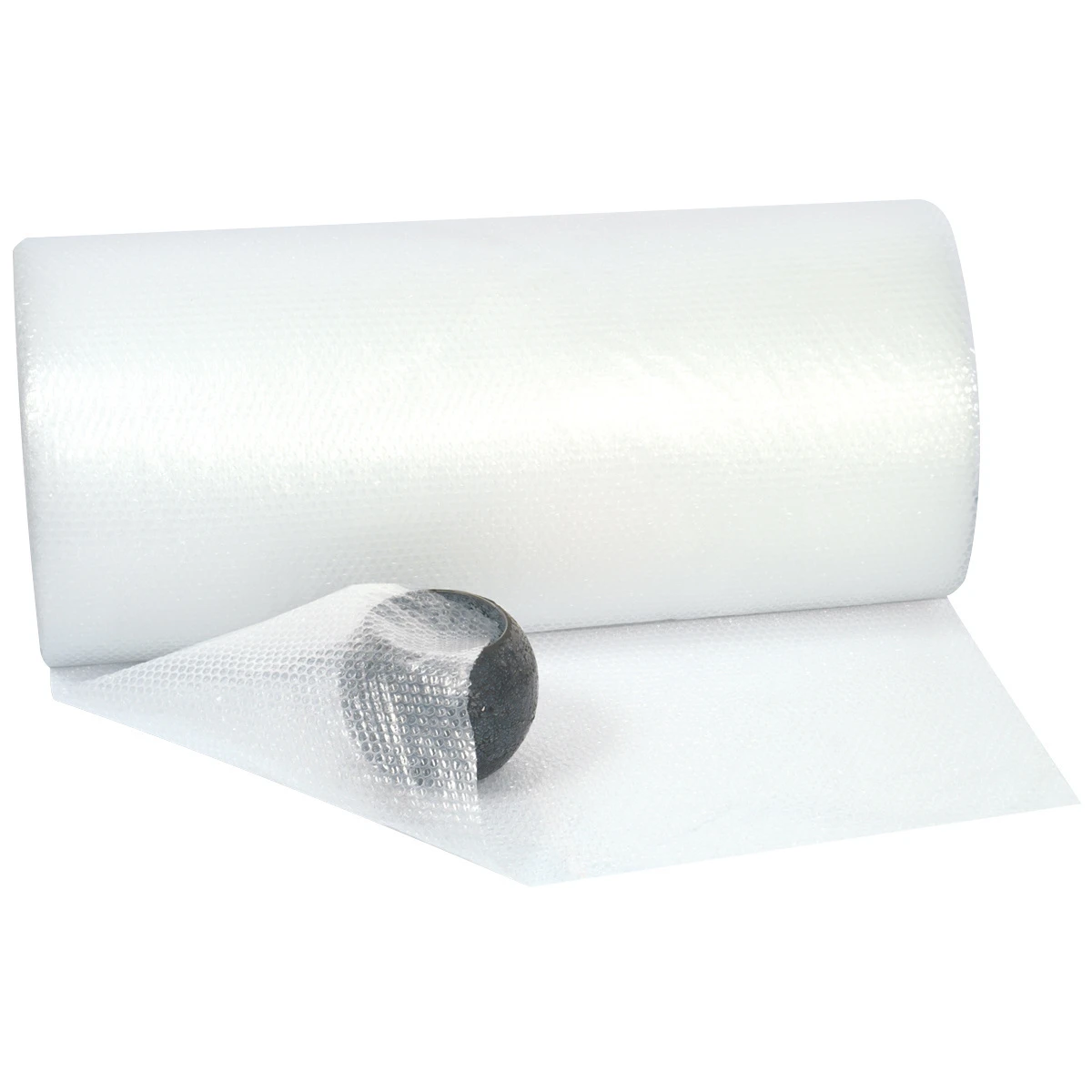 Luftpolsterfolien 120 cm x 100 lfm, 80 my, 10 x 5 mm Noppen, transparent, Pack 3 Rollen