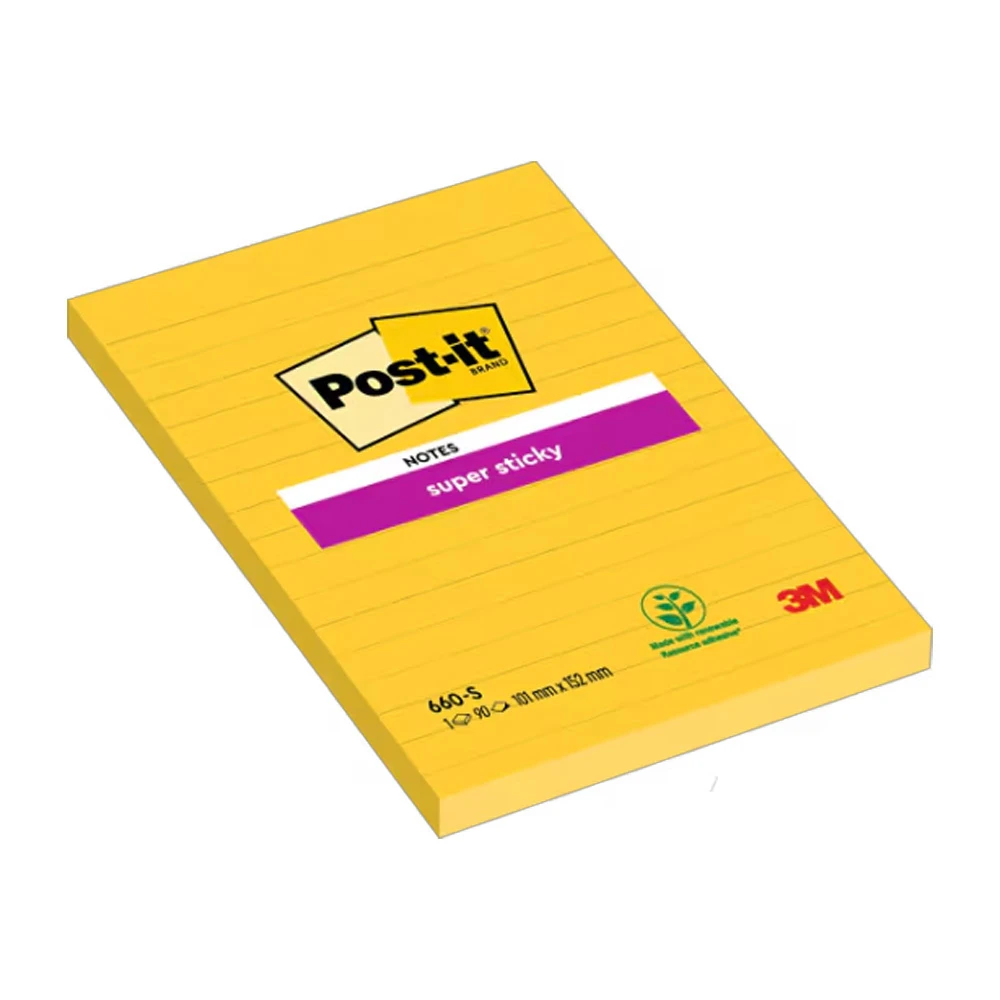 POST-IT Super Sticky Notes néon lignées