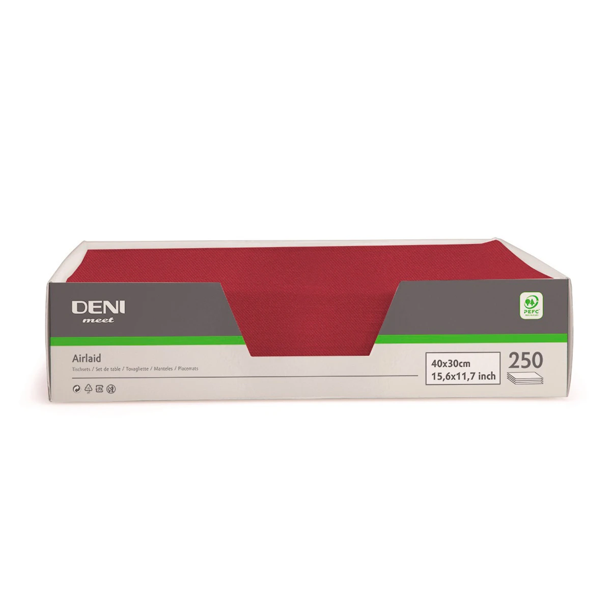 DENI meet Sets de table Airlaid, gris, 30x40cm