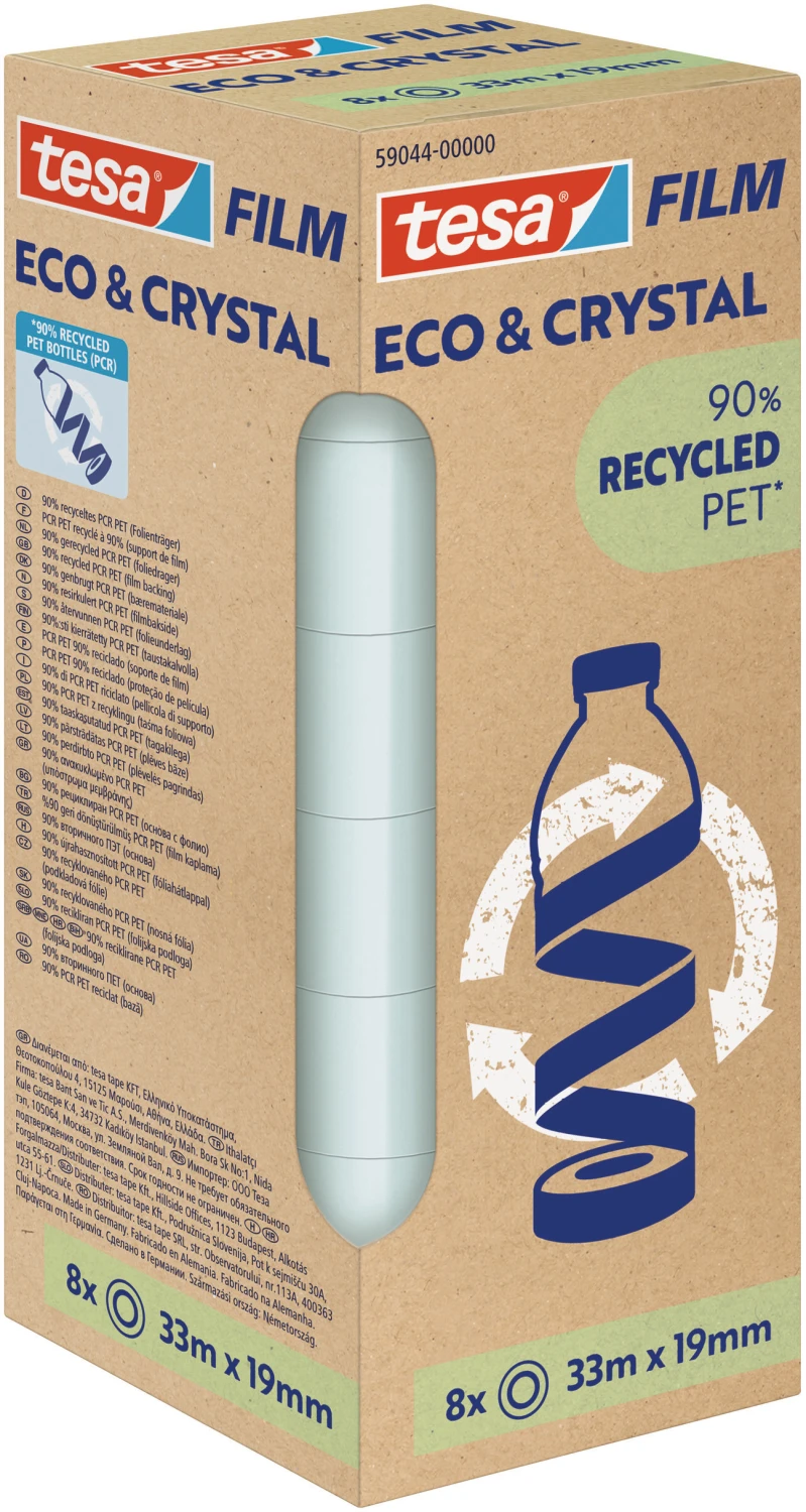 TESA Tesafilm Eco&Crystal Klebeband 33m x 19mm, 8 Stk.