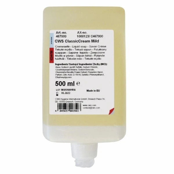 CWS Savon crème Classic Cream Doux 12 x 500 ml