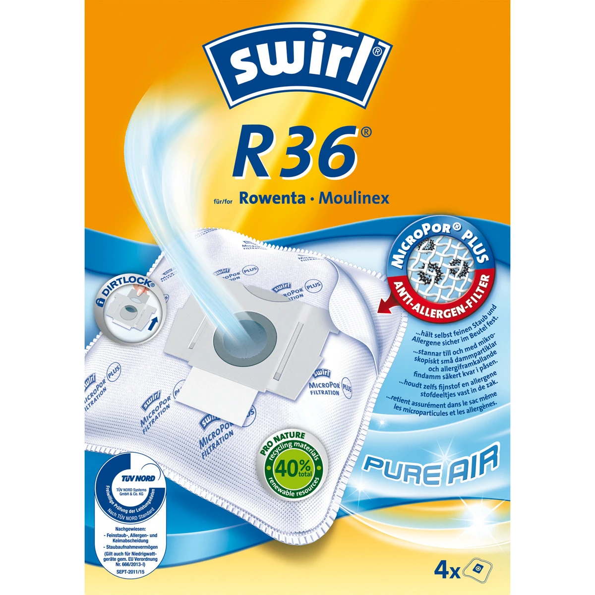 SWIRL Staubbeutel R 36 EcoPor 4 Stück