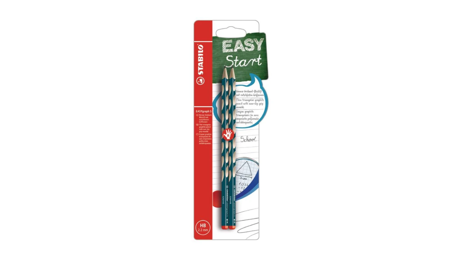 STABILO Bleistift EASYgraph S HB - R - 2 Stück
