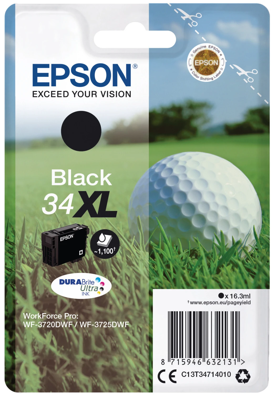 Epson Cartouche d'encre XL noir T347140 WF-3720/3725DWF 1'100 pages