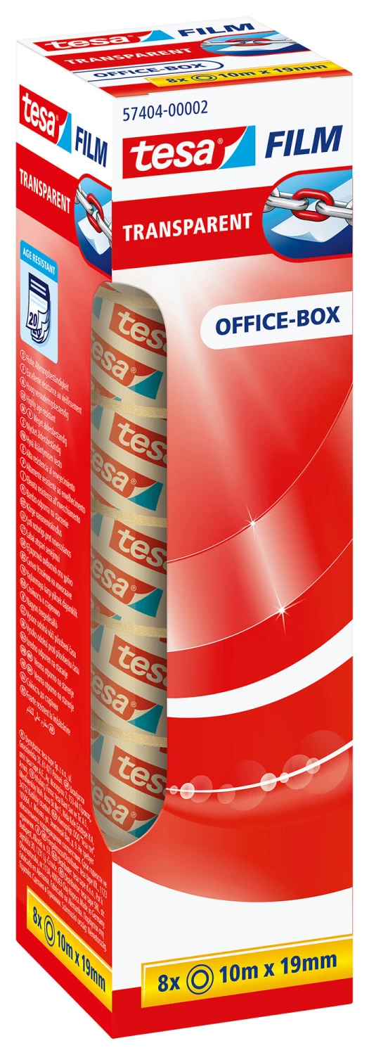 TESA Ruban adhésif transparent en boîte 10 m x 19 mm