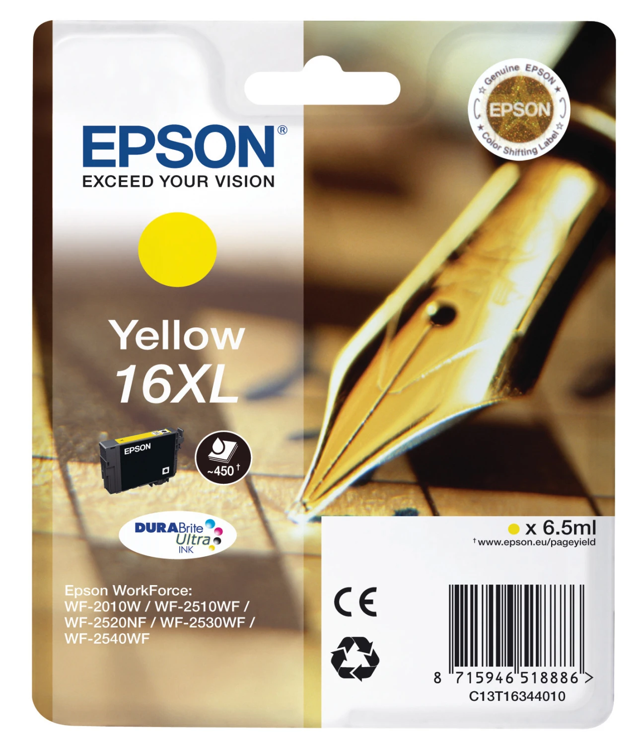 EPSON 16XL Tintenpatrone gelb