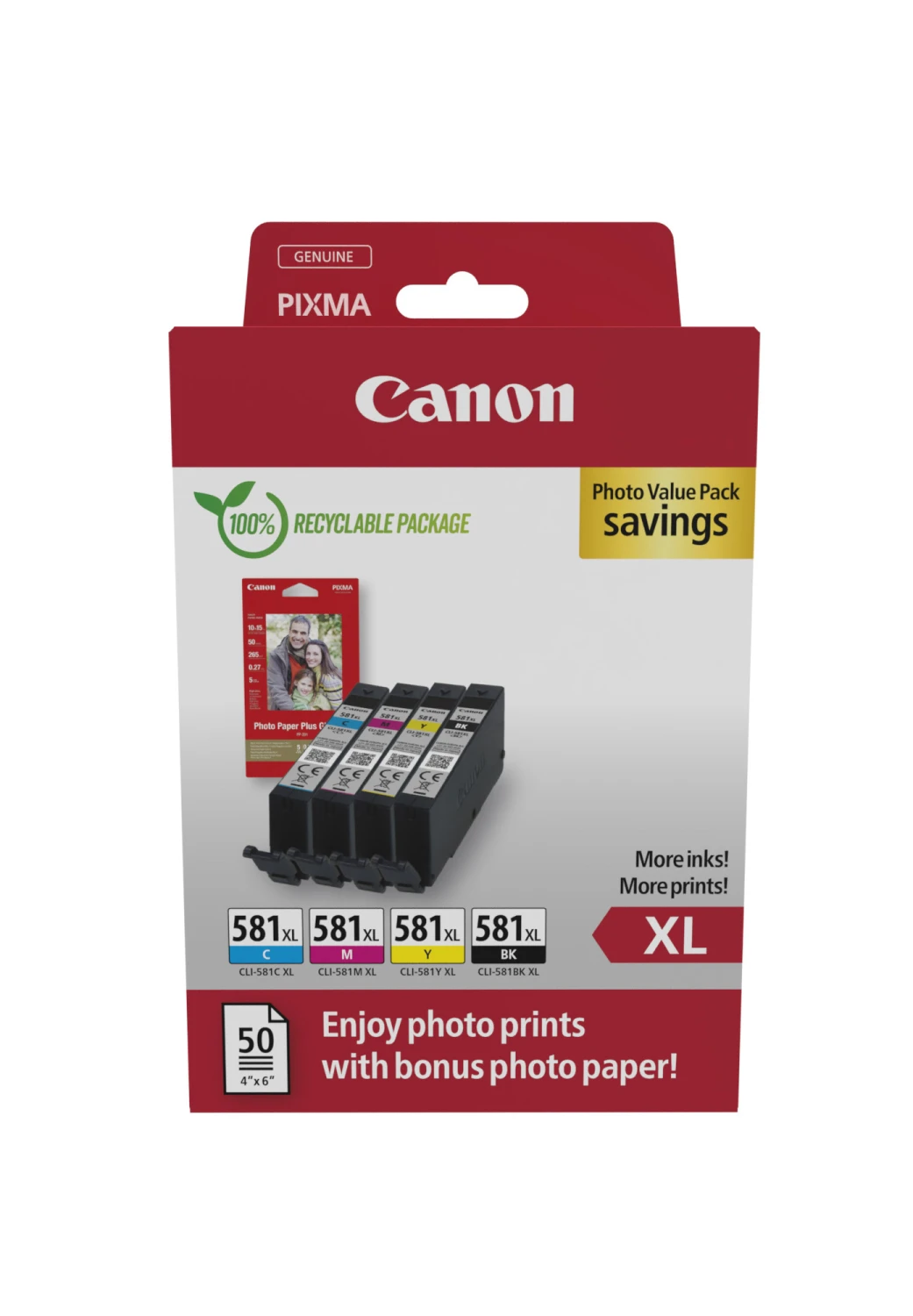 CANON CLI-581XL Photo Valuepack XL BKCMY