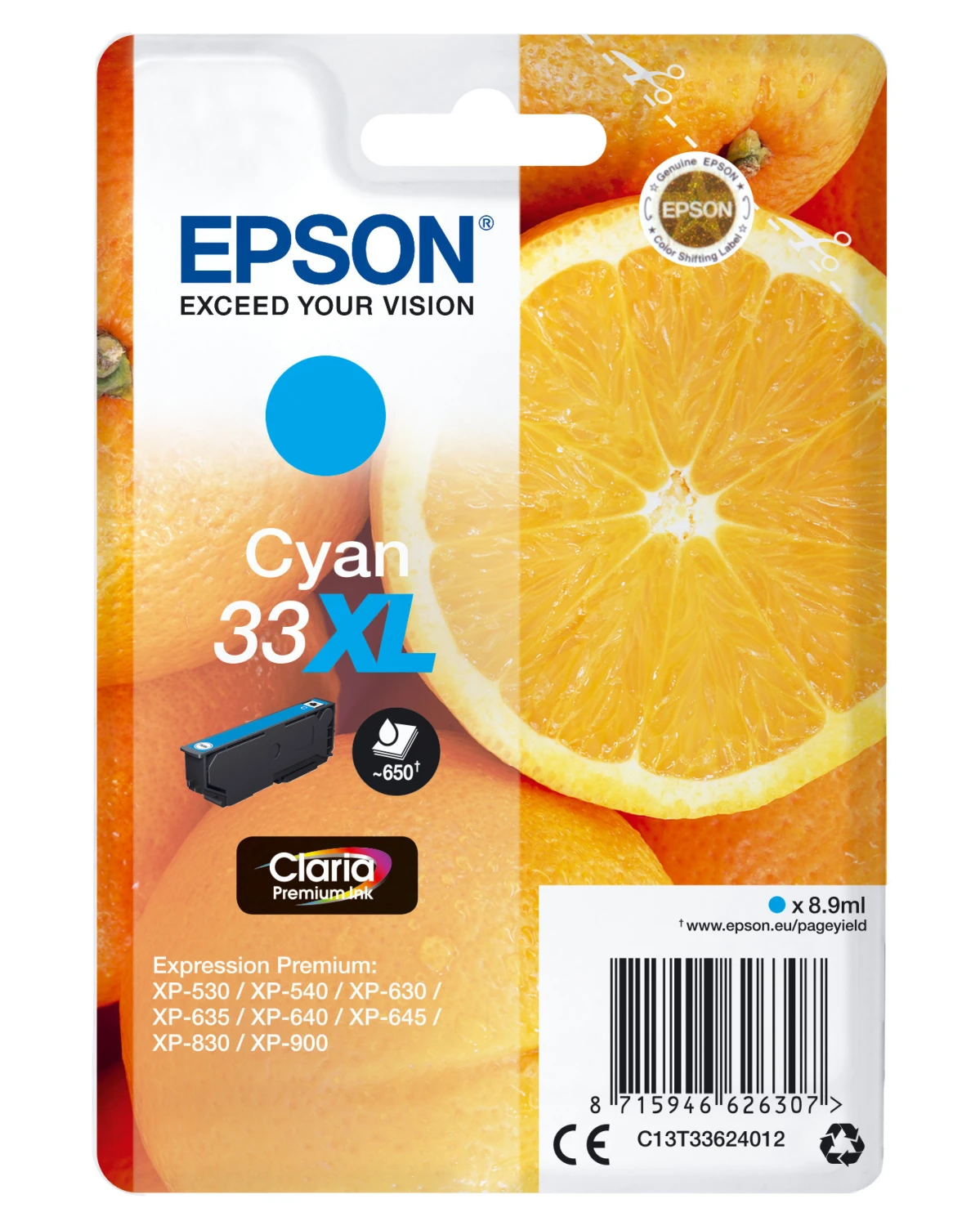 EPSON 33XL Tintenpatrone cyan