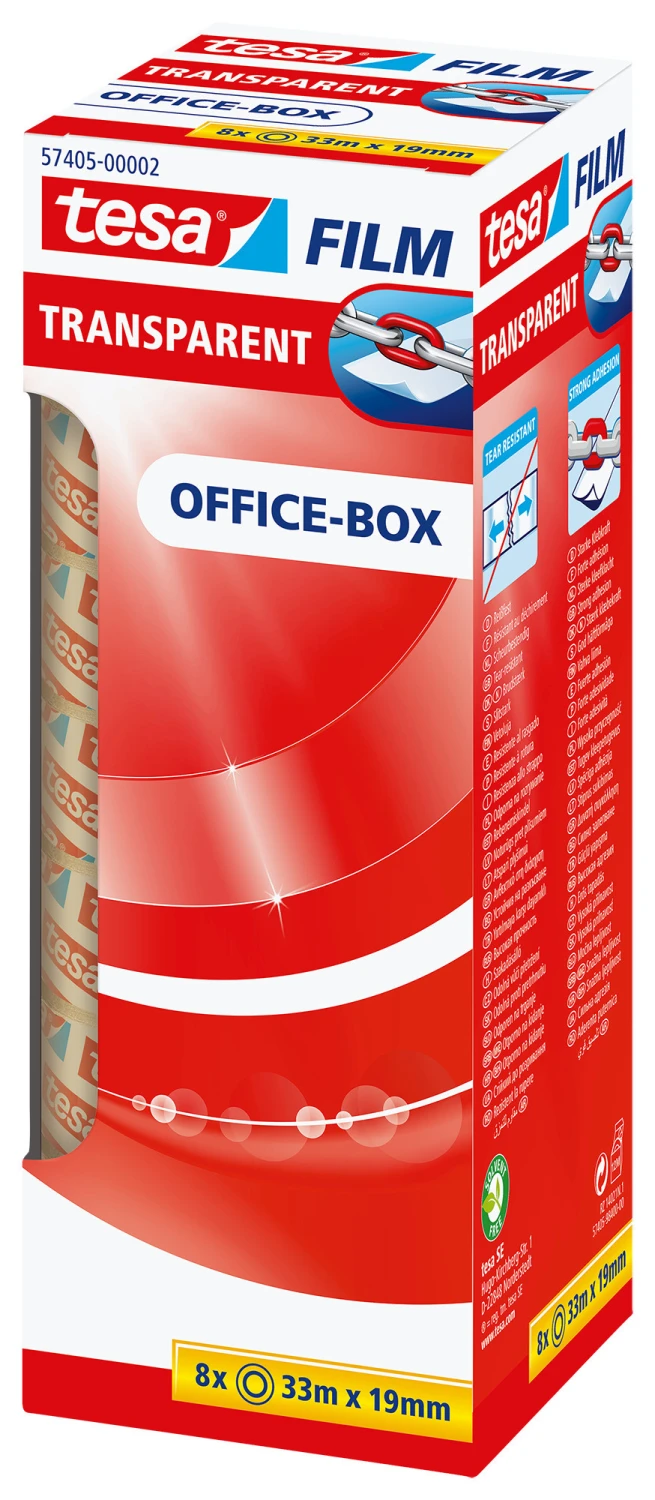 TESA Bande adhésive transparent Office-Box 33 m x 19 mm