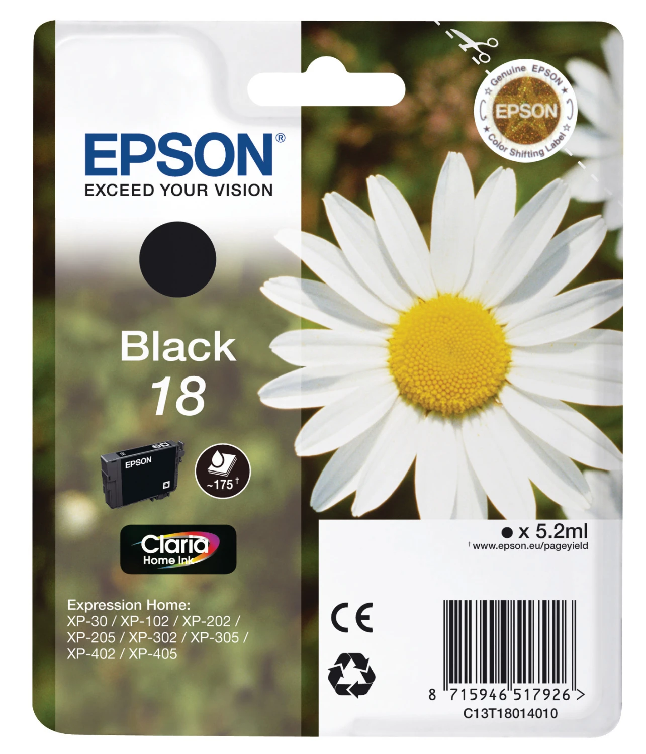 EPSON T180140 Tintenpatrone schwarz