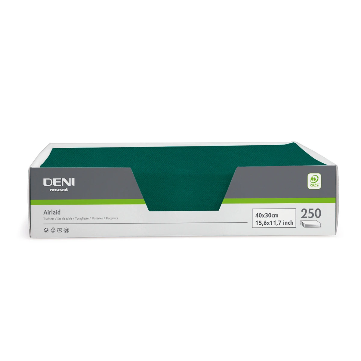 DENI meet Sets de table Airlaid, gris, 30x40cm