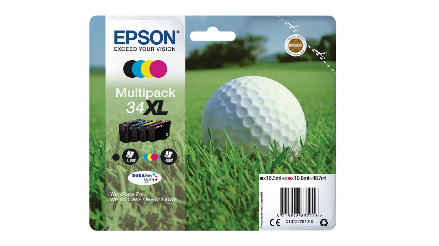 Epson Multipack encre XL CMYBK T347640 WF-3720/3725DWF 4-color