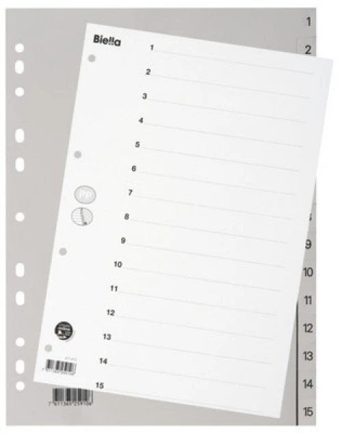 BIELLA Zahlenregister 1 - 15