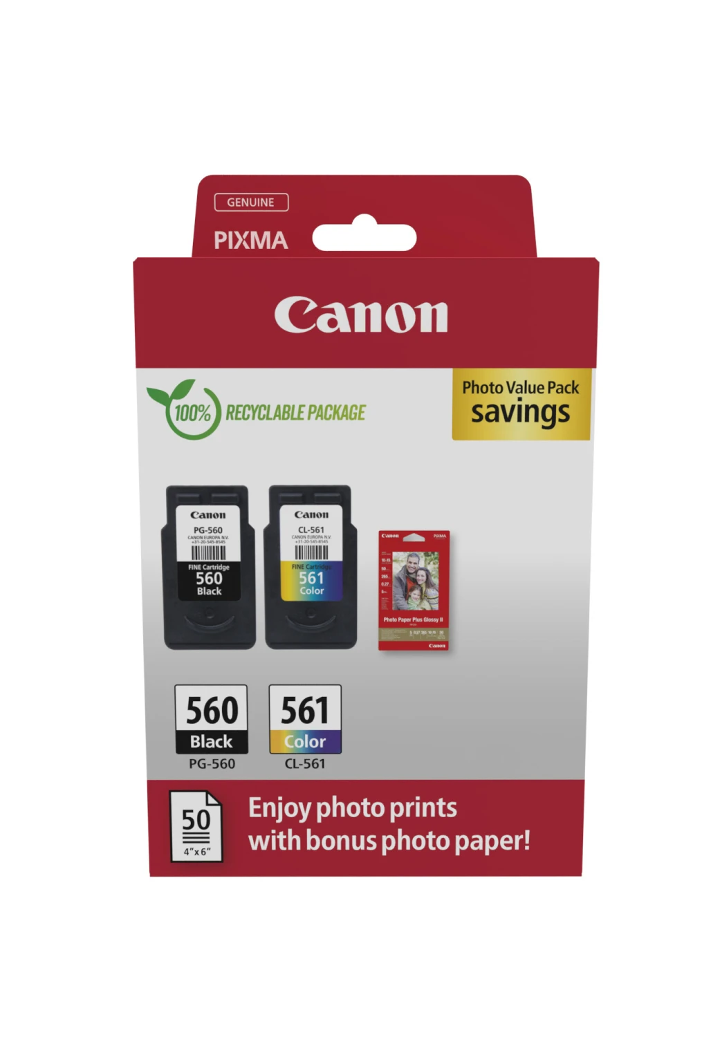 CANON CRG PG-560/CL-561 Ink Cartridge, PVP 3713C008