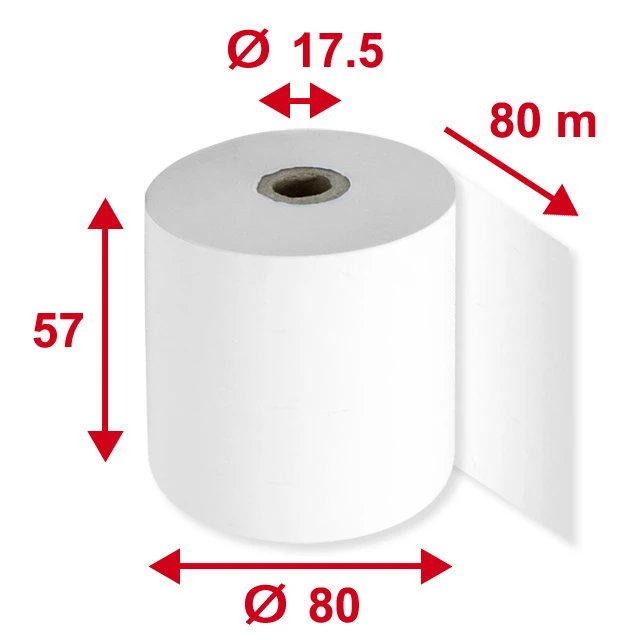 Rouleaux thermiques 57 mm x 80 m, 5 pièces